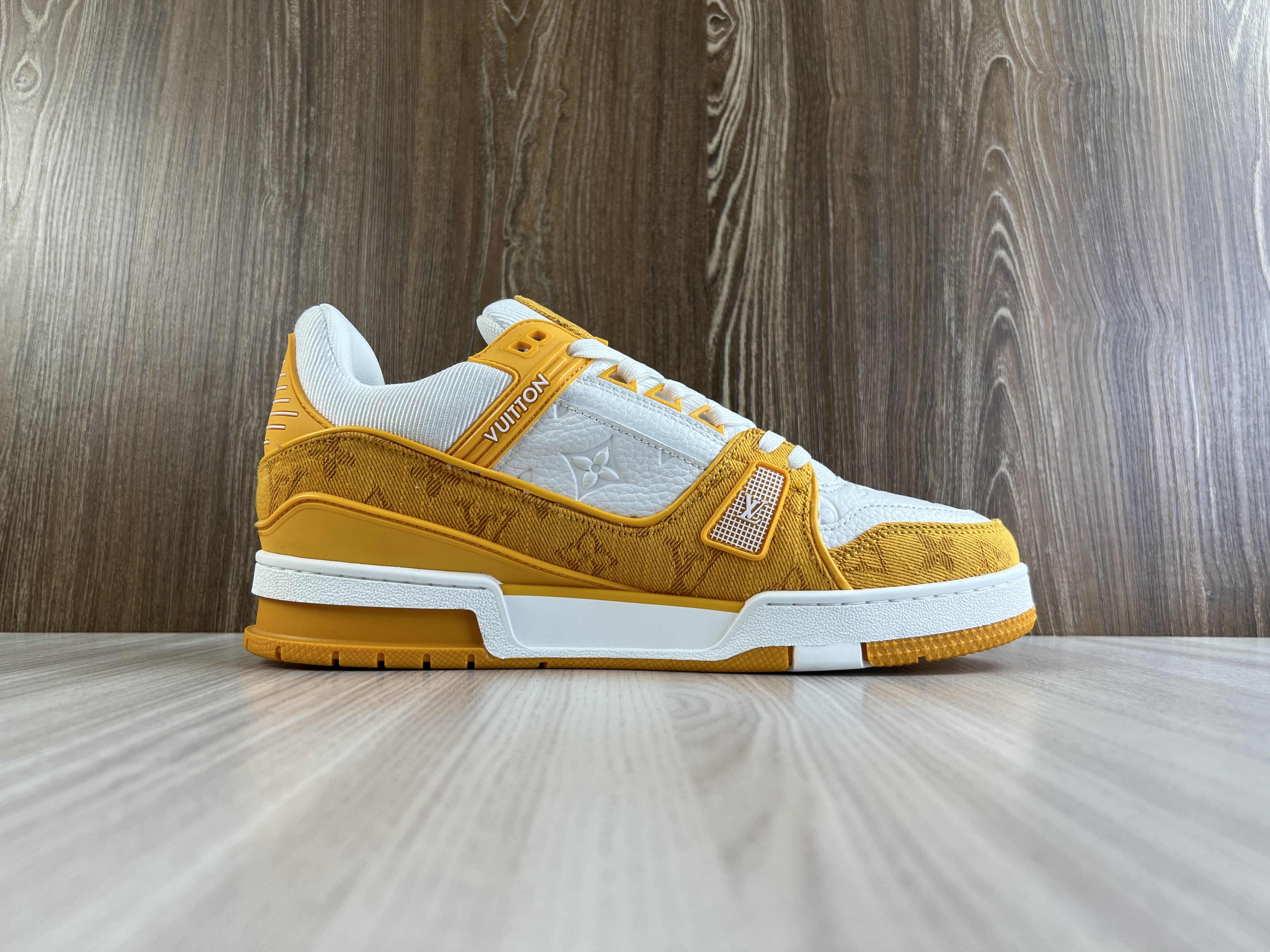 Louis Vuitton Trainer Yellow Monogram Denim White