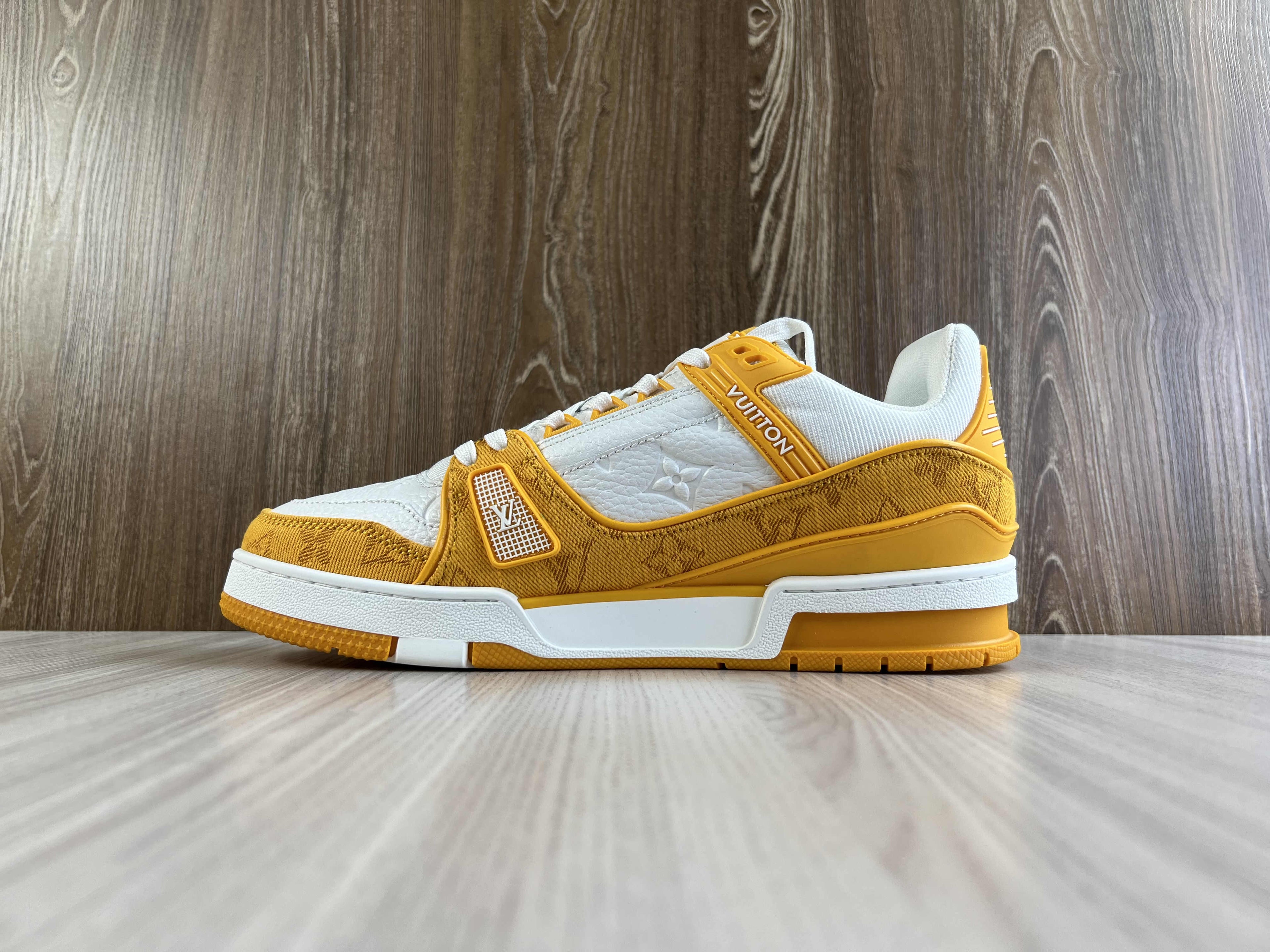 Louis Vuitton Trainer Yellow Monogram Denim White