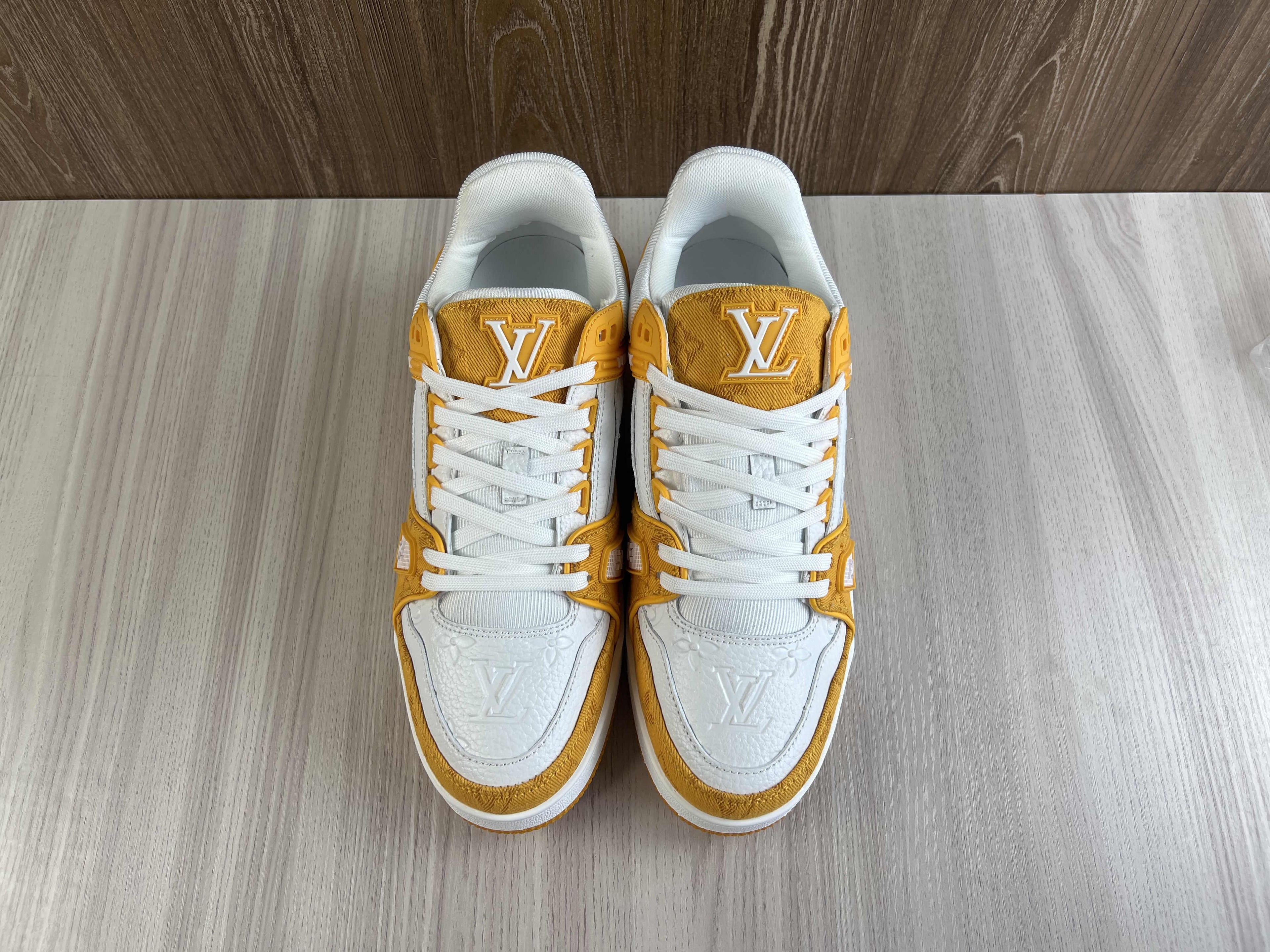Louis Vuitton Trainer Yellow Monogram Denim White